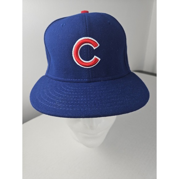 Chicago Cubs New Era Hat Adult Size 7 Blue MLB Major League Baseball Made USA - Picture 1 of 10